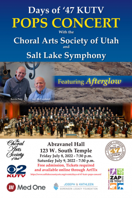 Days of 47 Pops Concert: Choral Arts Society of Utah, The West Valley Symphony of Utah & Vocal Point at Abravanel Hall